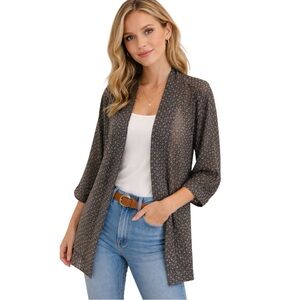 Women’s Blu Moon Boho Kimono Open-Front Tunic | Made
in USA | Size 1